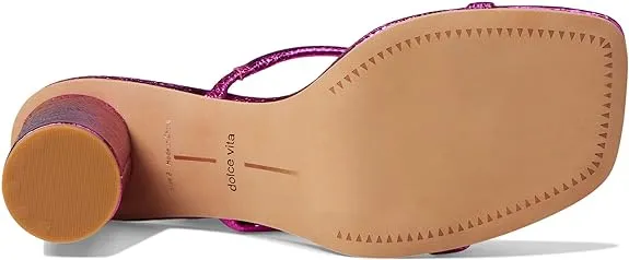 Slip Stella Dolce Deadline-driven Toe Metallic Noles Sandals Electric Secret sale Heeled Pink On Square Vita