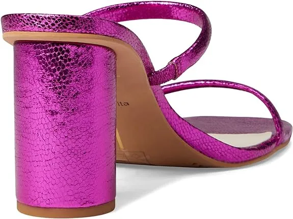 Slip Stella Dolce Deadline-driven Toe Metallic Noles Sandals Electric Secret sale Heeled Pink On Square Vita