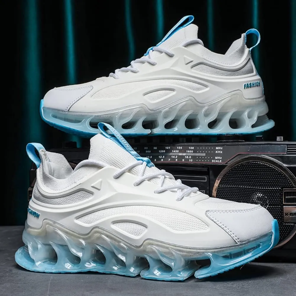 Sneakers for Men Mesh Upper TPU Basketball Sport Feather Pattern Lace Up Fashion Outdoor Sport Breathable Elastic Sole Casual Sneaker Tenis para Hombre Designer Running Shoes