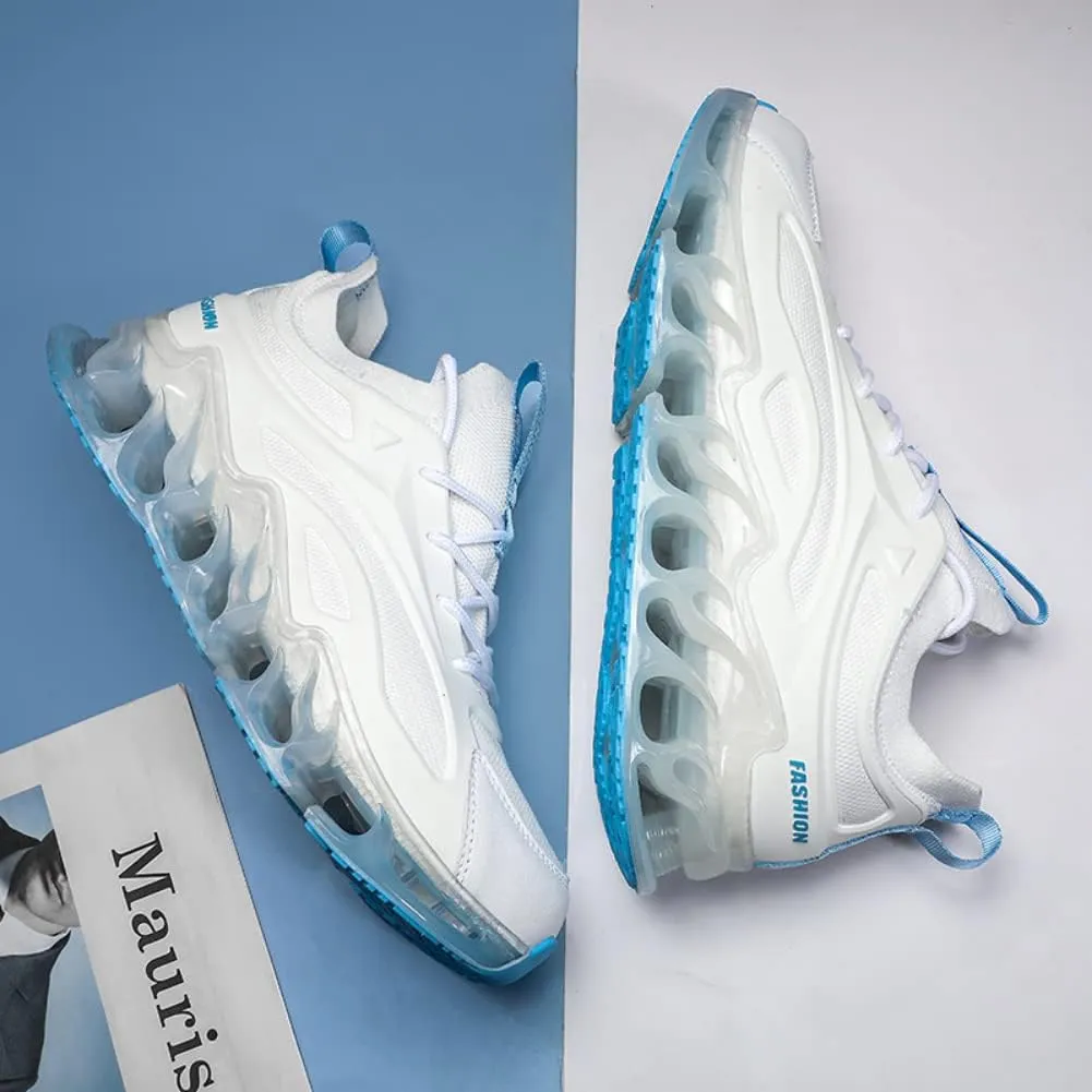 Sneakers for Men Mesh Upper TPU Basketball Sport Feather Pattern Lace Up Fashion Outdoor Sport Breathable Elastic Sole Casual Sneaker Tenis para Hombre Designer Running Shoes