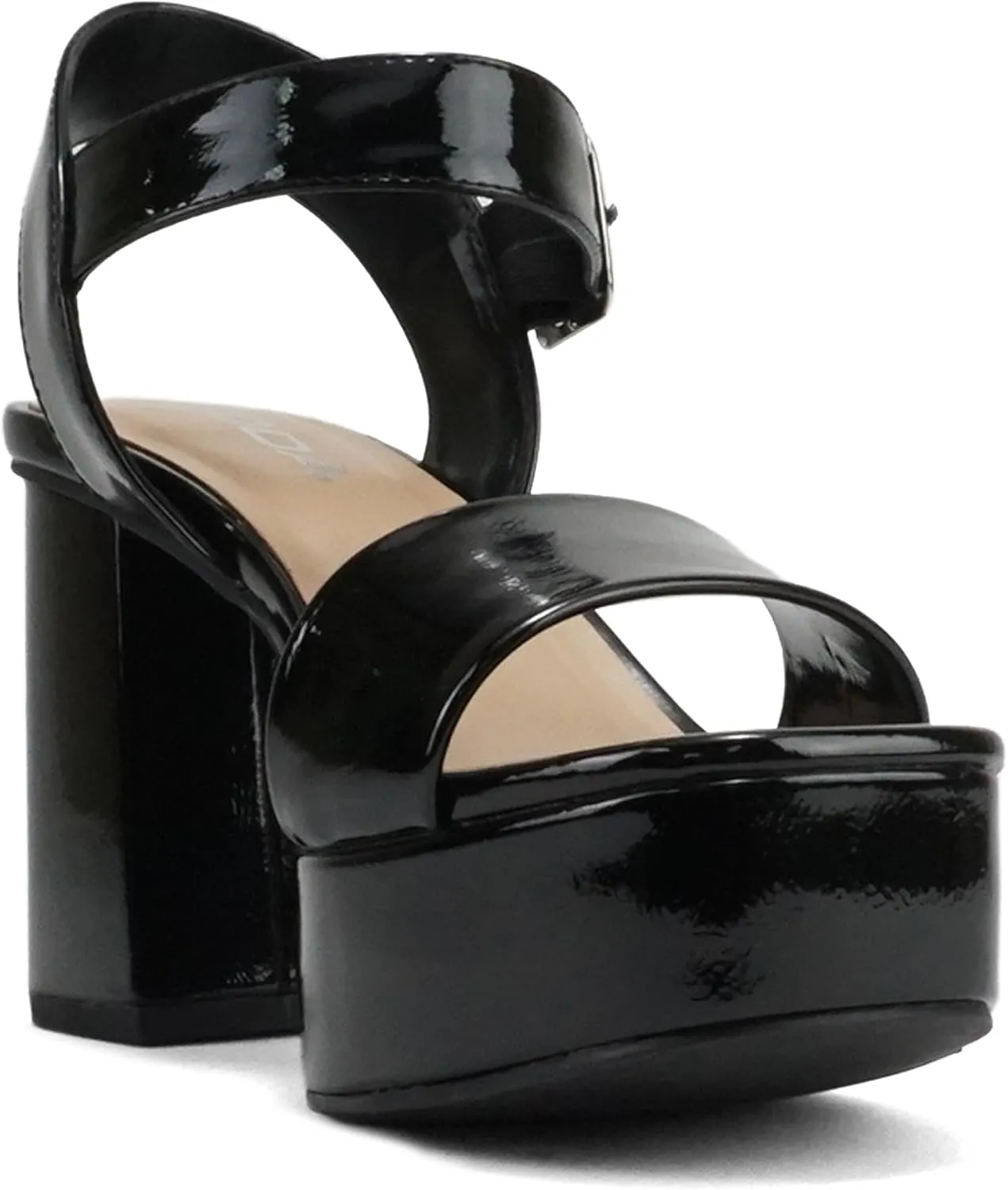Soda “MACEY” ~ Women Open Square Toe Single Band High Heel Platform Dress Sandal with Adjustable Ankle Strap