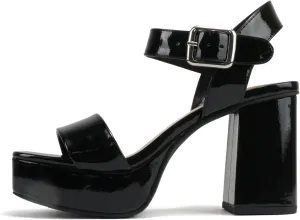 Soda “MACEY” ~ Women Open Square Toe Single Band High Heel Platform Dress Sandal with Adjustable Ankle Strap