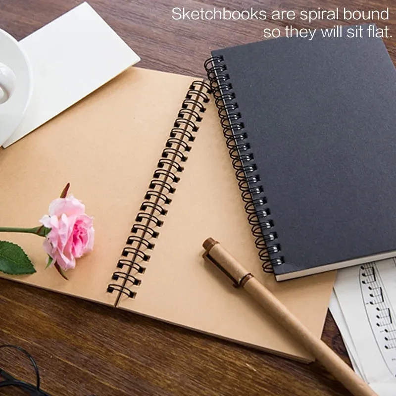 Soft Cover Spiral Notebook - Eco-Friendly Unlined Kraft Paper Sketch Pad