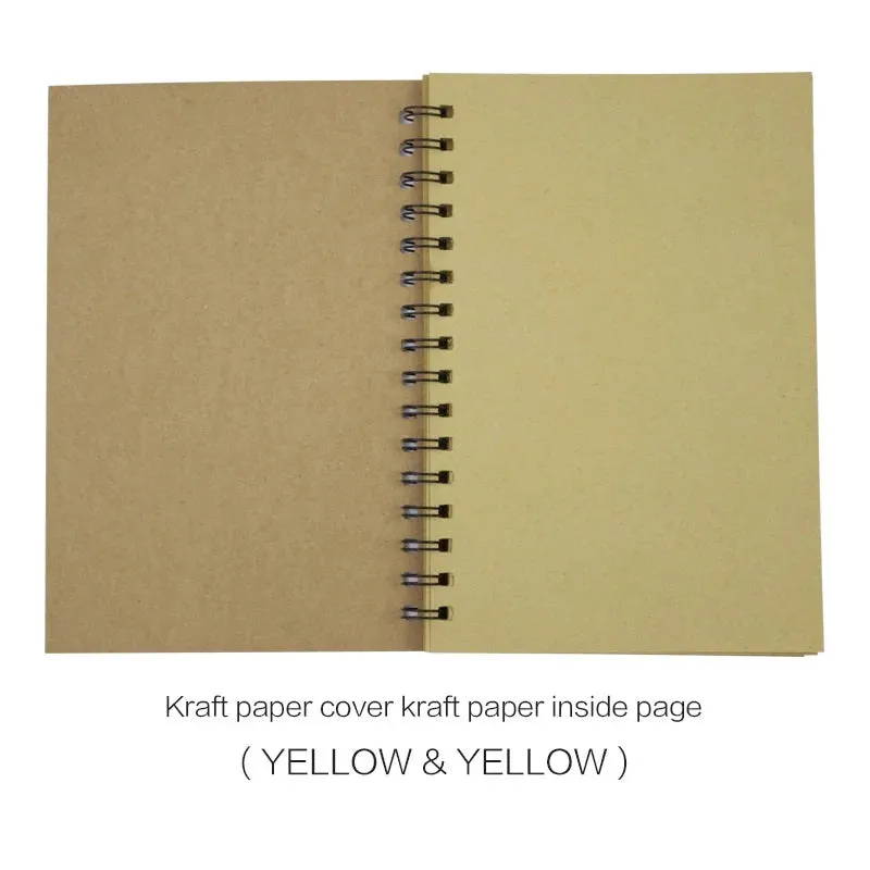 Soft Cover Spiral Notebook - Eco-Friendly Unlined Kraft Paper Sketch Pad