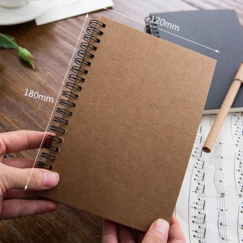 Soft Cover Spiral Notebook - Eco-Friendly Unlined Kraft Paper Sketch Pad