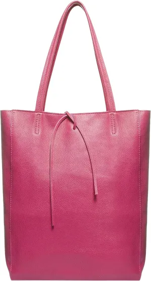 Soft Italian Genuine Calf Leather Tote Bag | Unstructured Unlined Shopper with Zipper, Inside Pocket & Flat Base