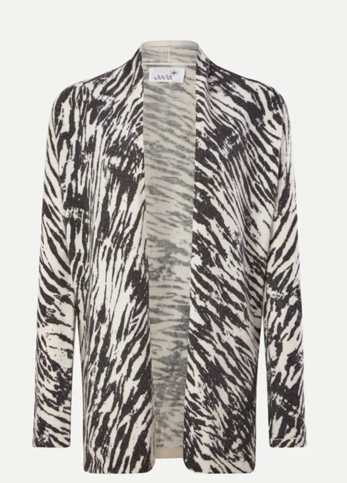 Soft Knit Zebra Print Cardigan