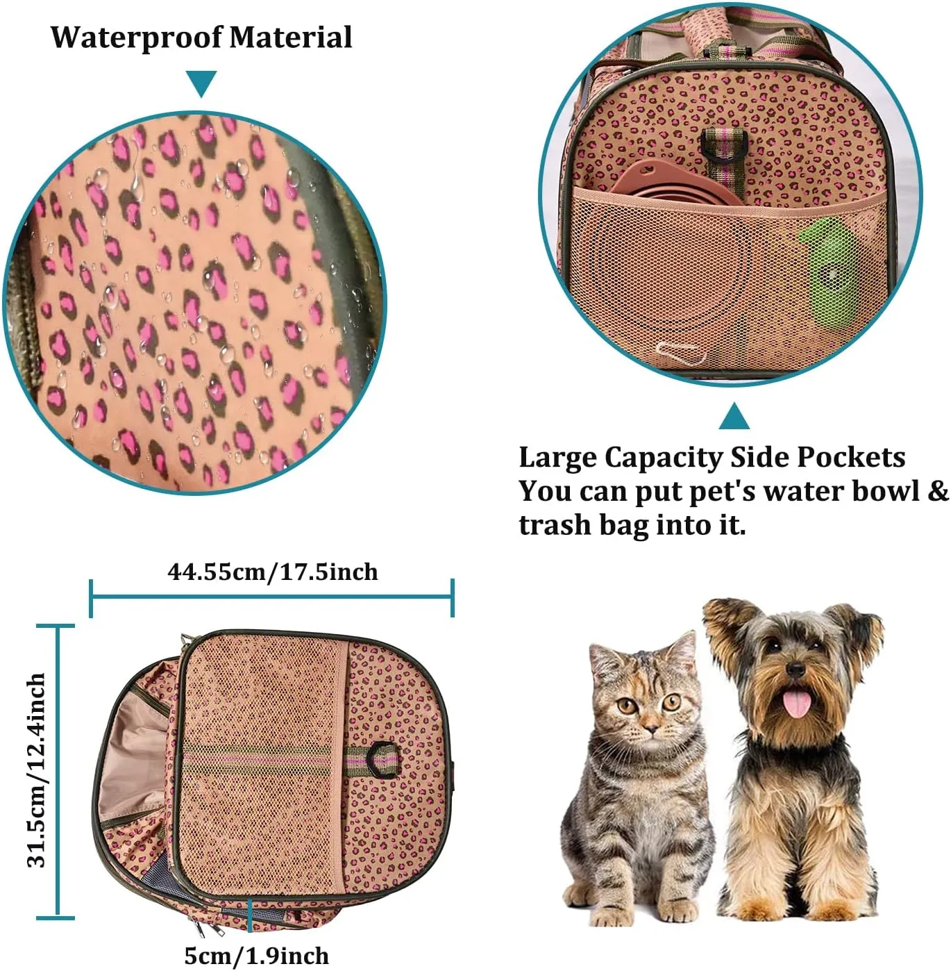 Soft-Sided Kennel Pet Carrier for Small Dogs, Cats, Puppy, Airline Approved Cat Carriers Dog Carrier Collapsible, Travel Handbag & Car Seat