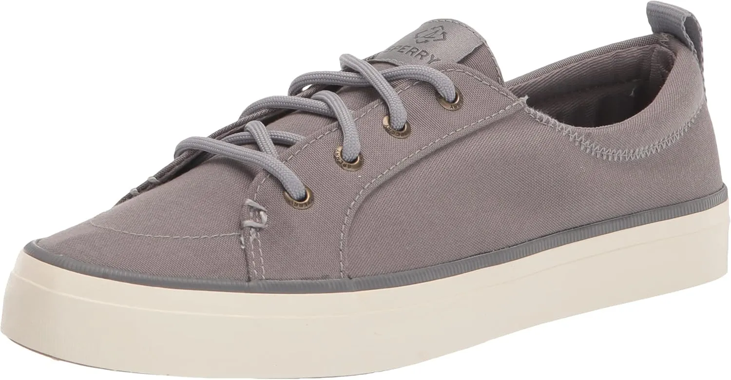 Sperry Mens Shoes Women's Crest Vibe SEACYCLED Boat Shoe, Grey Shine, 5