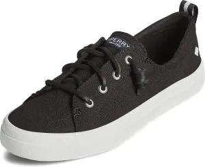 Sperry womens Crest Vibe Linen Sneaker, Black, 7 Wide US