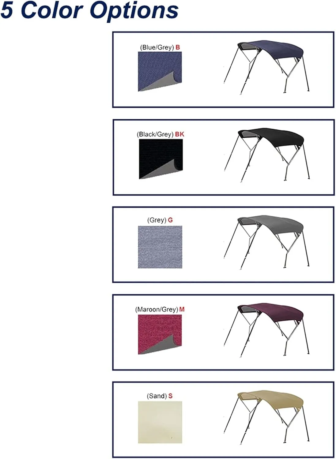 Stainless Steel Sailboat Biminii 25mm Tube Heavy-Duty Boat-Cover Top Canopy Water Sun Proof UV Protection Maroon (Color : 3.0m 3.3m Maroon)