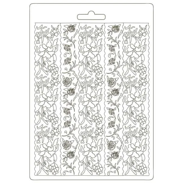 Stamperia -  Texture Impression - Soft Mould A5 - Alice Boarders*