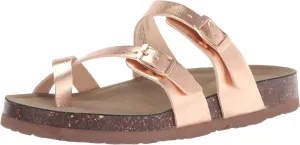 Steve Madden Girls Shoes Girls Beached Flat Sandal, Rose Gold, 1 Little Kid