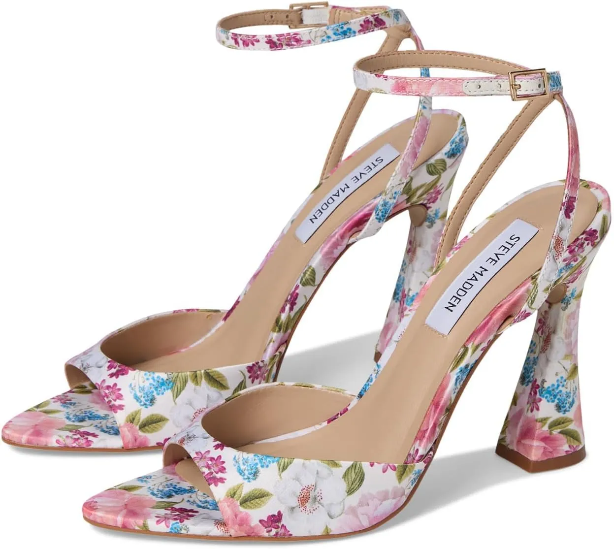 Steve Madden Women's Beki Heeled Sandal, Floral Multi, 6