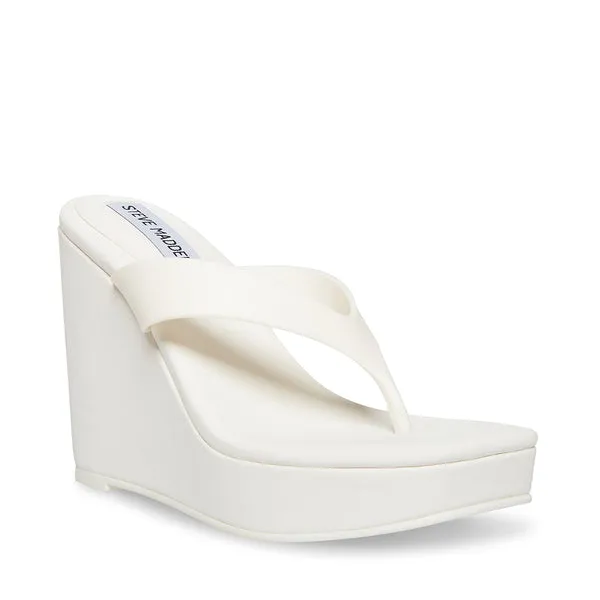 Steve Refined Rounded Performance-optimized Platform On Sandals Slip Madden Open Affordable luxury White Wedge Toe