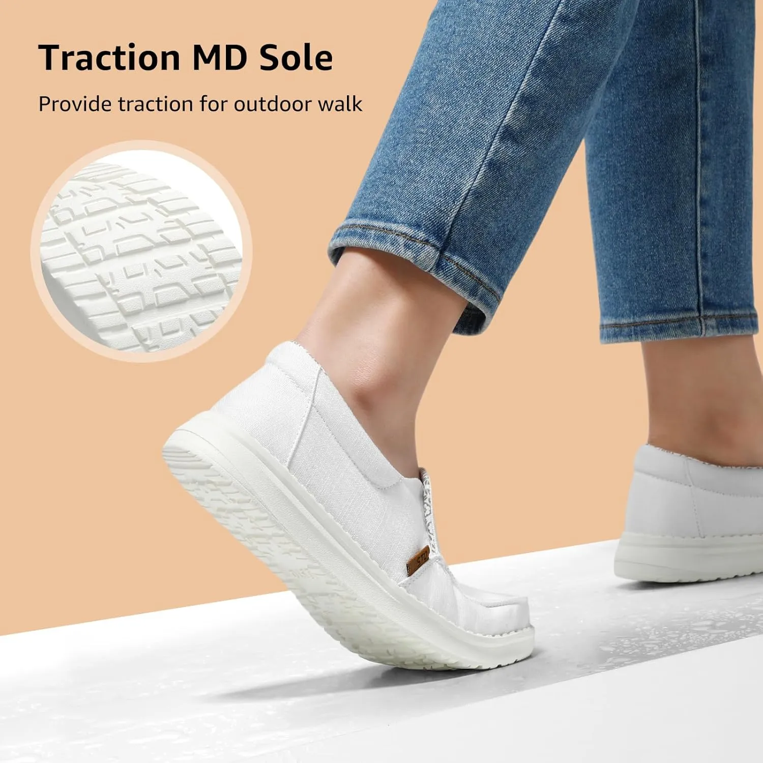 STQ Slip on Boat Shoes for Women Orthopedic Casual Loafers with Arch Support