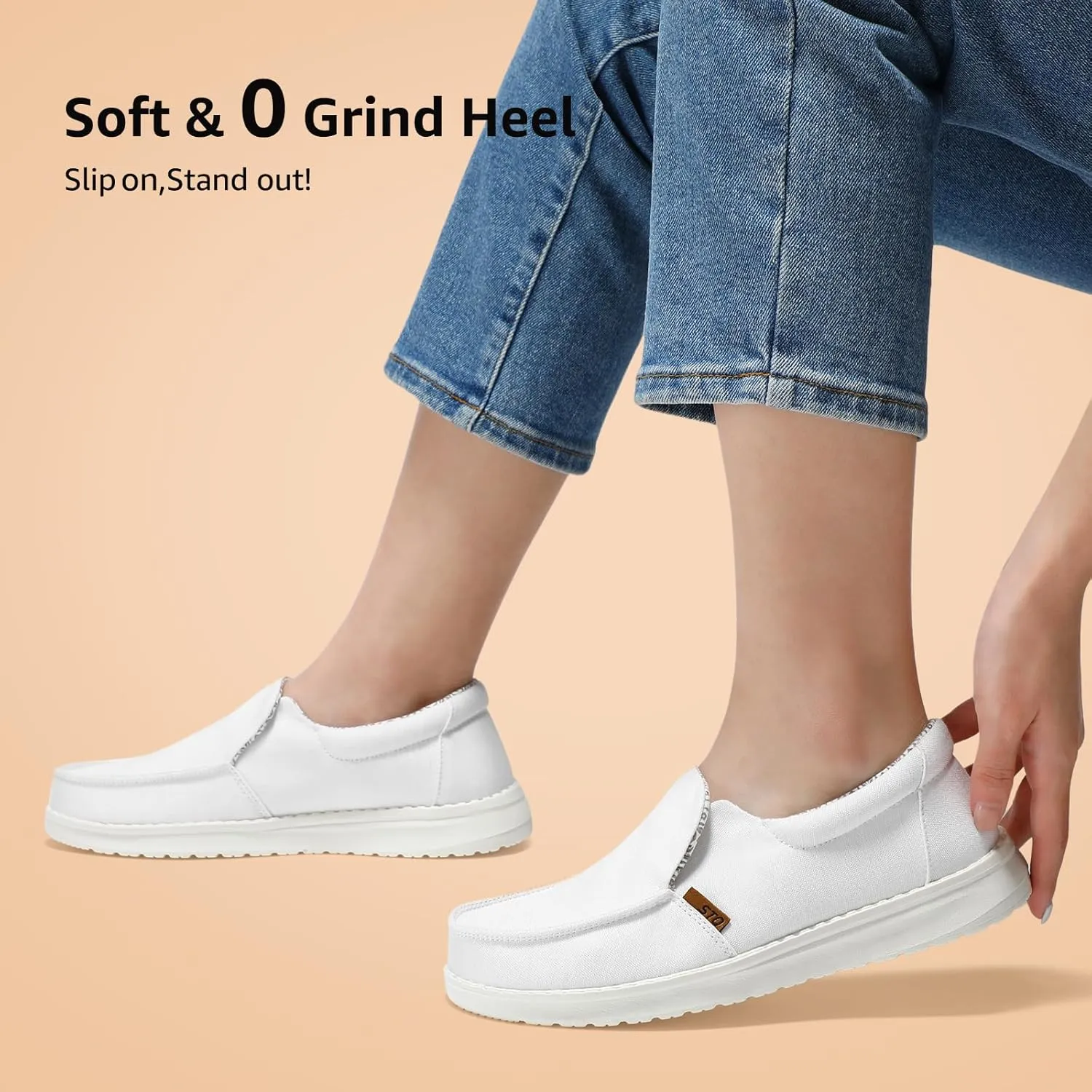 STQ Slip on Boat Shoes for Women Orthopedic Casual Loafers with Arch Support