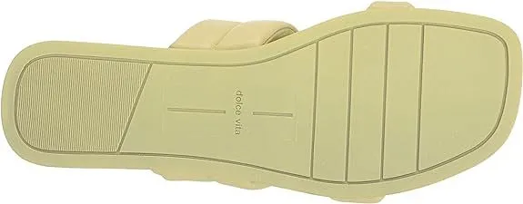 Strappy On Slip Adore Vita Dolce Sandals Perfectly constructed Open Leather Slides Yellow Squared Toe On-time delivery