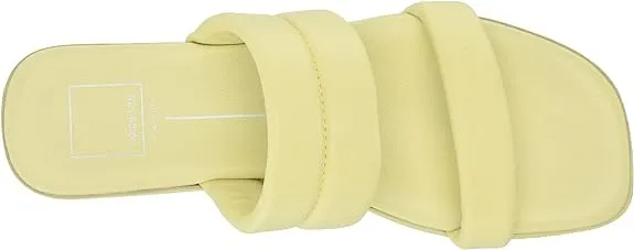 Strappy On Slip Adore Vita Dolce Sandals Perfectly constructed Open Leather Slides Yellow Squared Toe On-time delivery