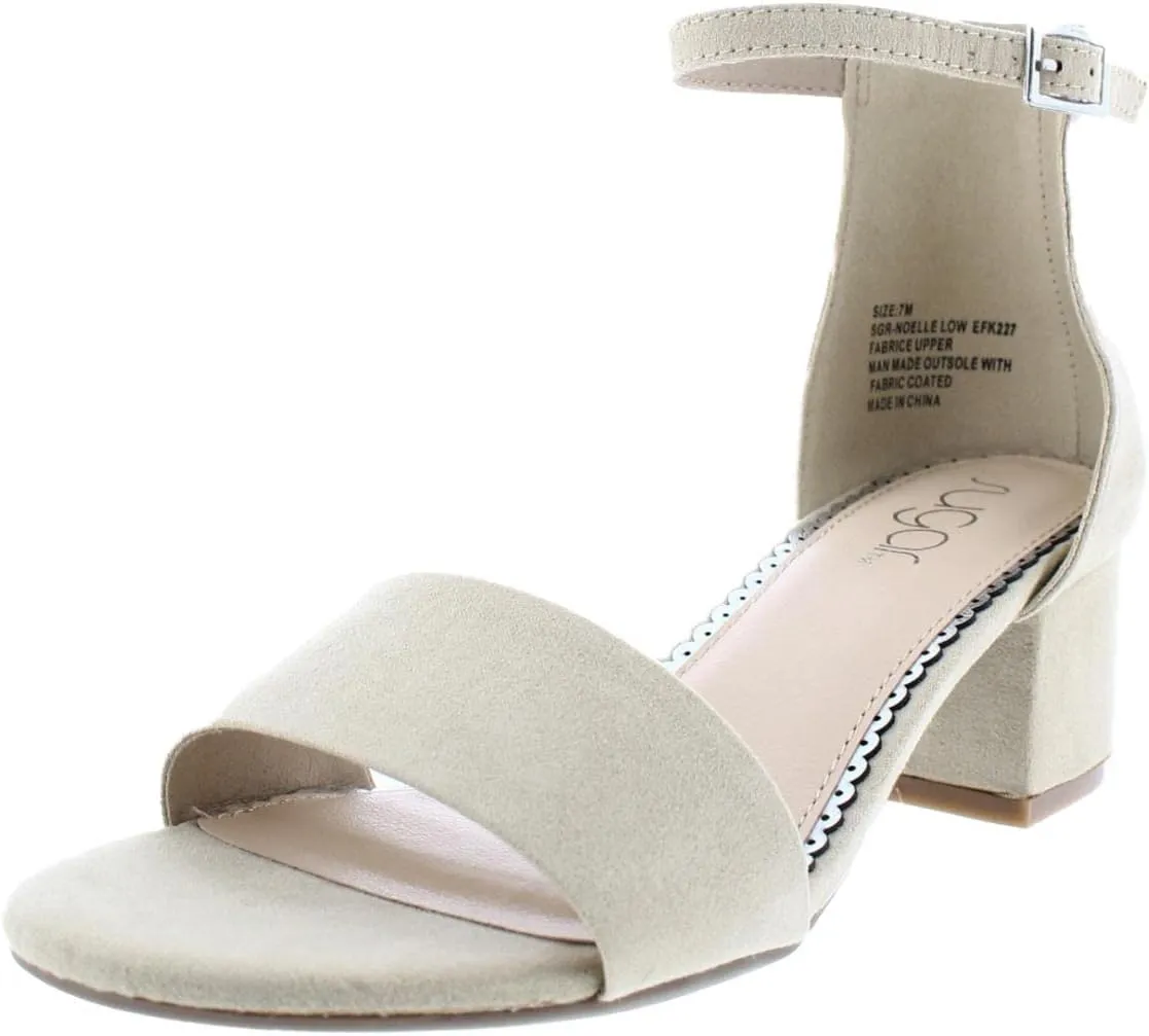 Sugar Womens Noelle Microsuede Ankle Open-Toe Heels Pink 8 Medium (B,M)