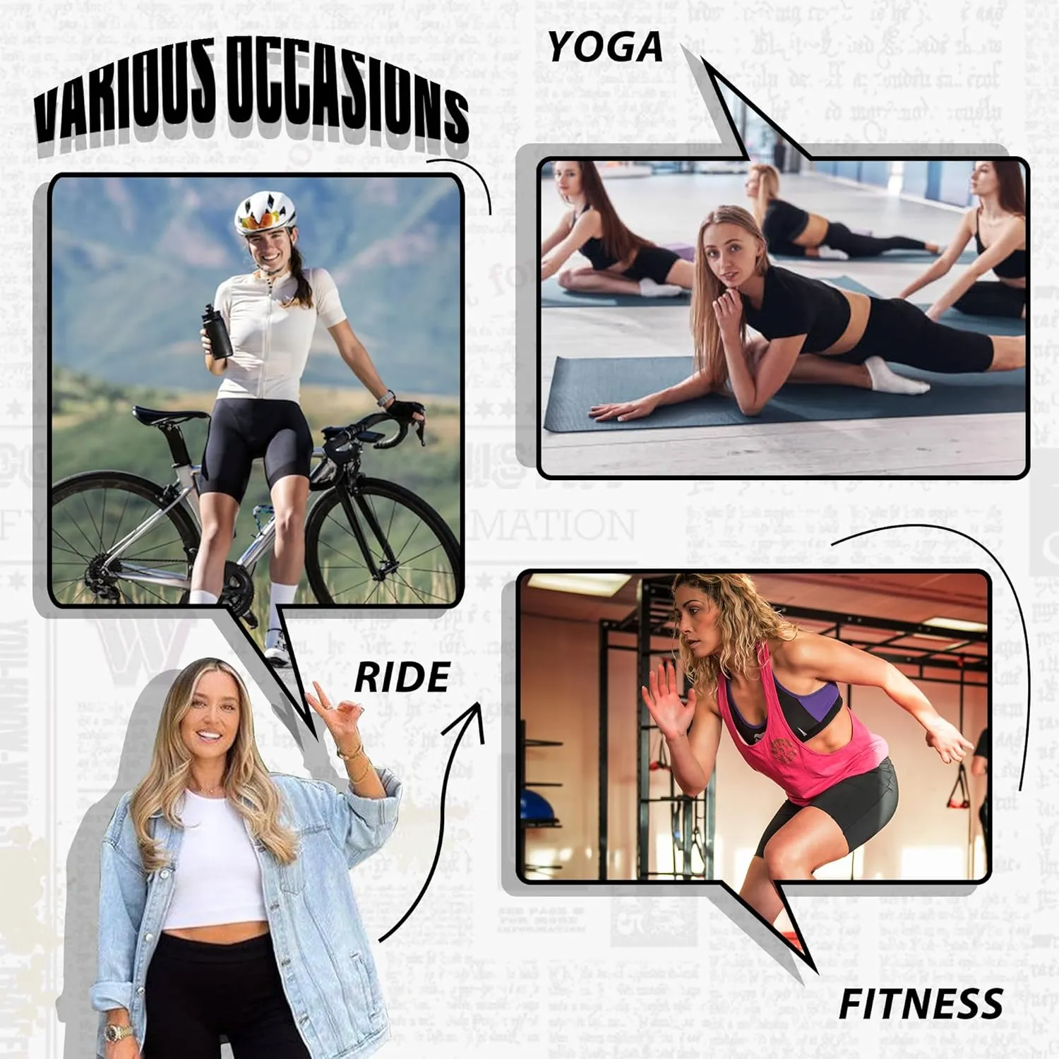 Sundwudu 4 Pack Biker Shorts for Women - 8”/5”/3” High Waist Tummy Control Summer Workout Shorts for Running Yoga Athletic