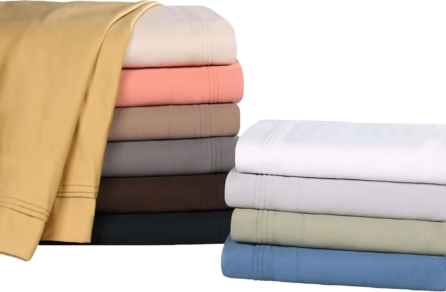 Superior Egyptian Cotton 4 Piece Sheet Set, Luxury 1500 Thread Count, Modern Design, Sustainable Sheets, Ultra-Soft Basics, Solid, Deep Pocket Fitted Sheet, Flat Sheet, Pillowcases, King, White