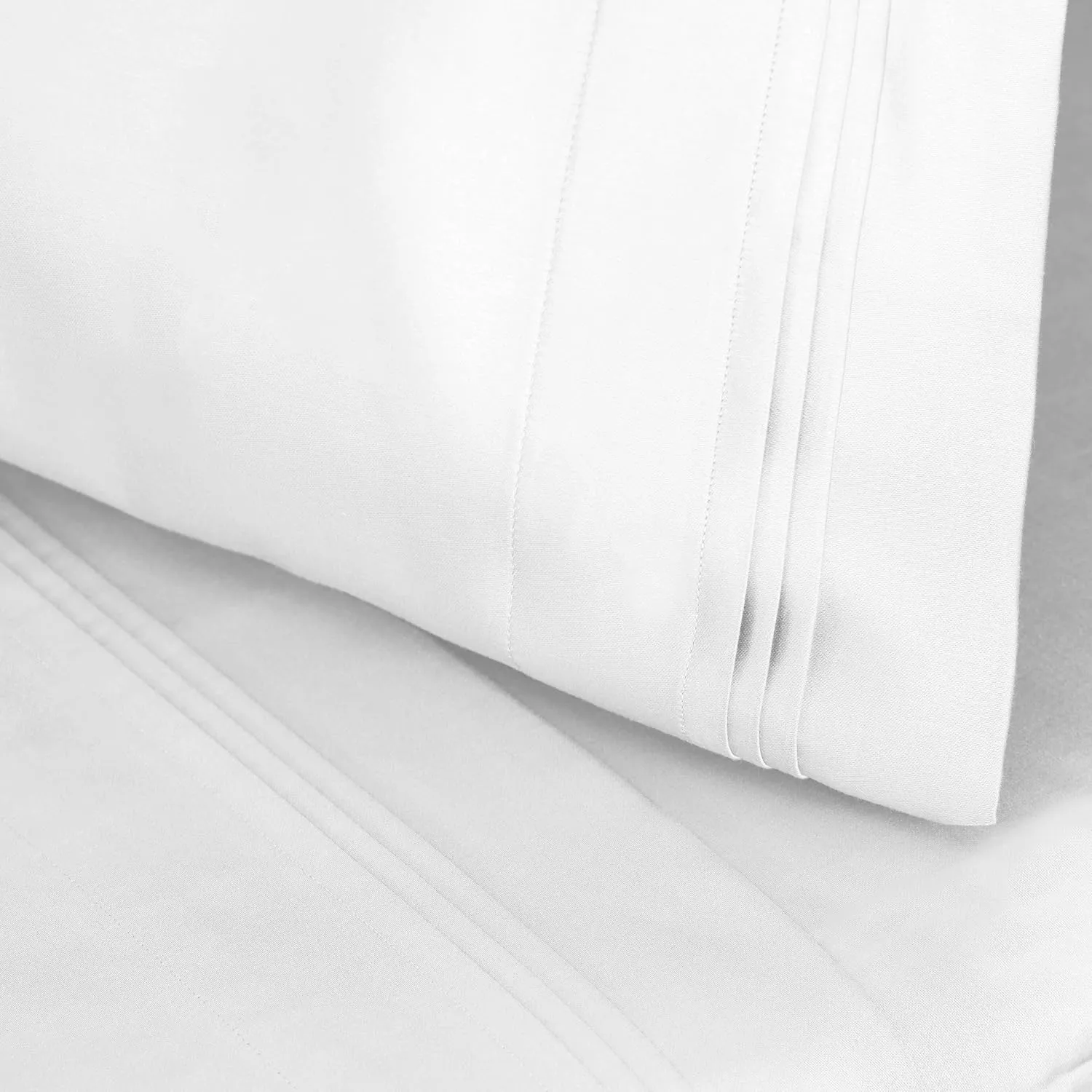 Superior Egyptian Cotton 4 Piece Sheet Set, Luxury 1500 Thread Count, Modern Design, Sustainable Sheets, Ultra-Soft Basics, Solid, Deep Pocket Fitted Sheet, Flat Sheet, Pillowcases, King, White