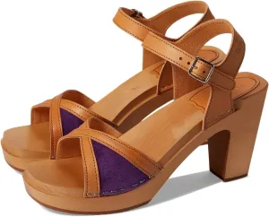 swedish hasbeens Triangle Sandal Viola Suede/Nature EU 37 (US Women's 7) B (M)