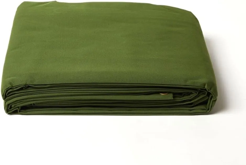 Tarps Now 5x7 ft Waterproof Canvas Tarp| 20 MIL Heavy Duty, Water Resistant, Tear Resistant, Reinforced Edges, Brass Grommets| Ideal for Construction, Trucking, Manufacturing, Camping – Olive Color