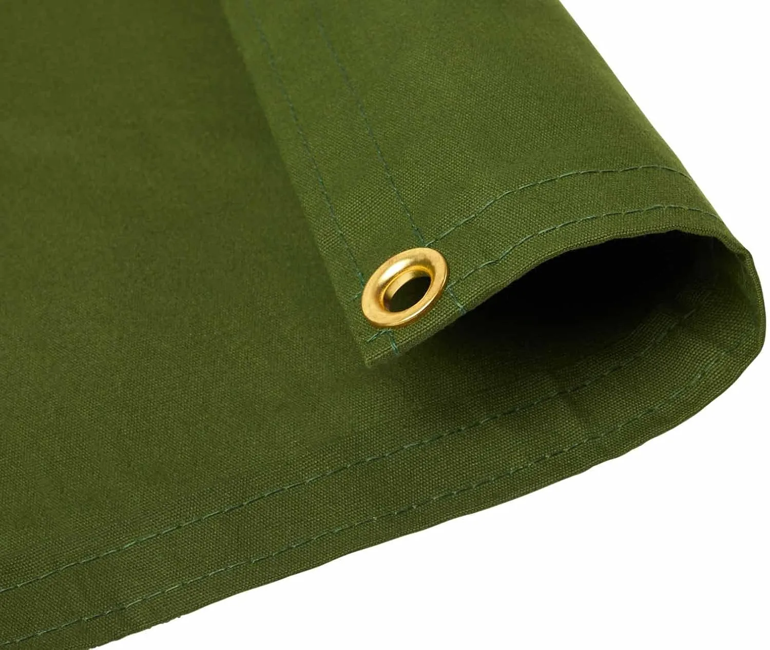 Tarps Now 5x7 ft Waterproof Canvas Tarp| 20 MIL Heavy Duty, Water Resistant, Tear Resistant, Reinforced Edges, Brass Grommets| Ideal for Construction, Trucking, Manufacturing, Camping – Olive Color