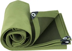 Tarps，Heavy-Duty Canvas tarp， Water-Resistant Large Canvas Tarp with Grommets，Tear-Resistant, UV-Resistant Camping Tarp Car RoofTent Tarpaulin,10x15m