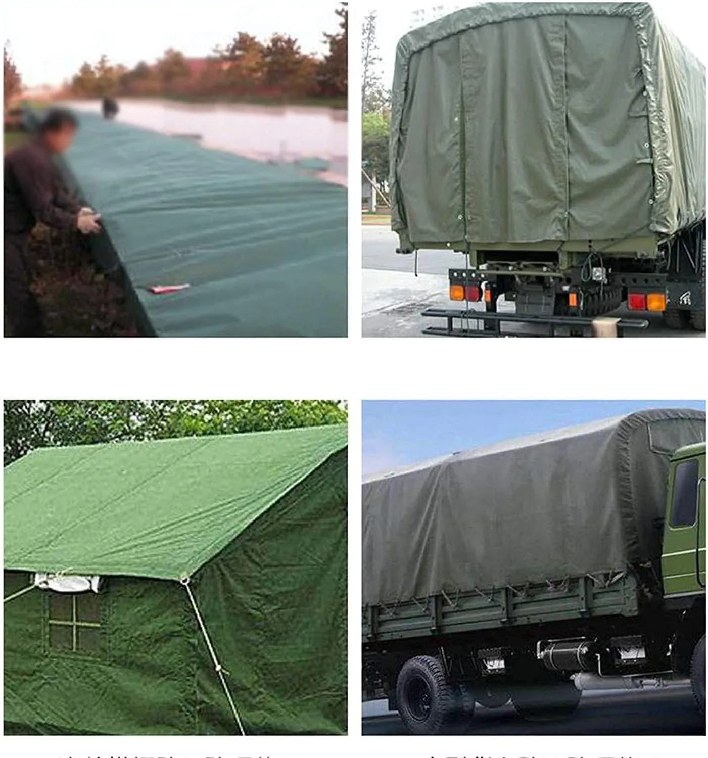 Tarps，Heavy-Duty Canvas tarp， Water-Resistant Large Canvas Tarp with Grommets，Tear-Resistant, UV-Resistant Camping Tarp Car RoofTent Tarpaulin,10x15m