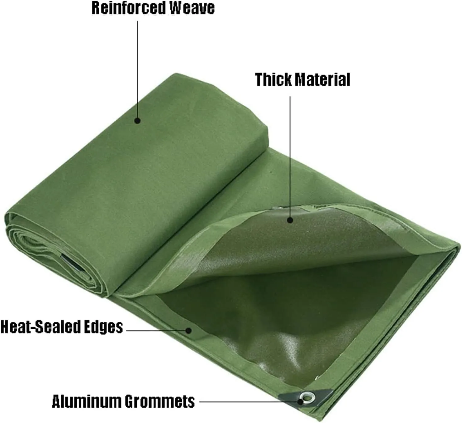 Tarps，Heavy-Duty Canvas tarp， Water-Resistant Large Canvas Tarp with Grommets，Tear-Resistant, UV-Resistant Camping Tarp Car RoofTent Tarpaulin,10x15m