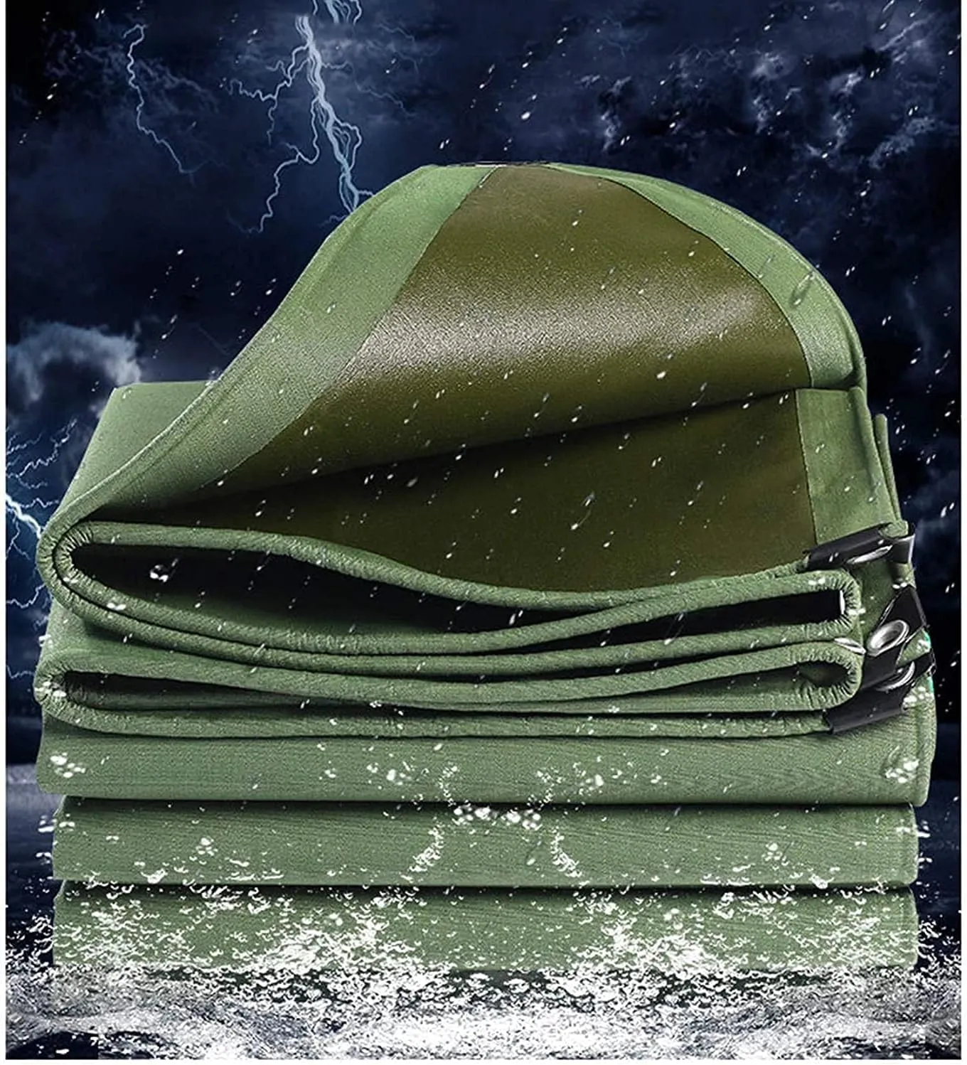 Tarps，Heavy-Duty Canvas tarp， Water-Resistant Large Canvas Tarp with Grommets，Tear-Resistant, UV-Resistant Camping Tarp Car RoofTent Tarpaulin,10x15m