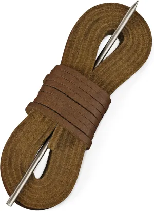 TOFL Leather Boat Shoe Lacing Kit | 45 inches | 1 Needle And 2 Strips [1 Pair]
