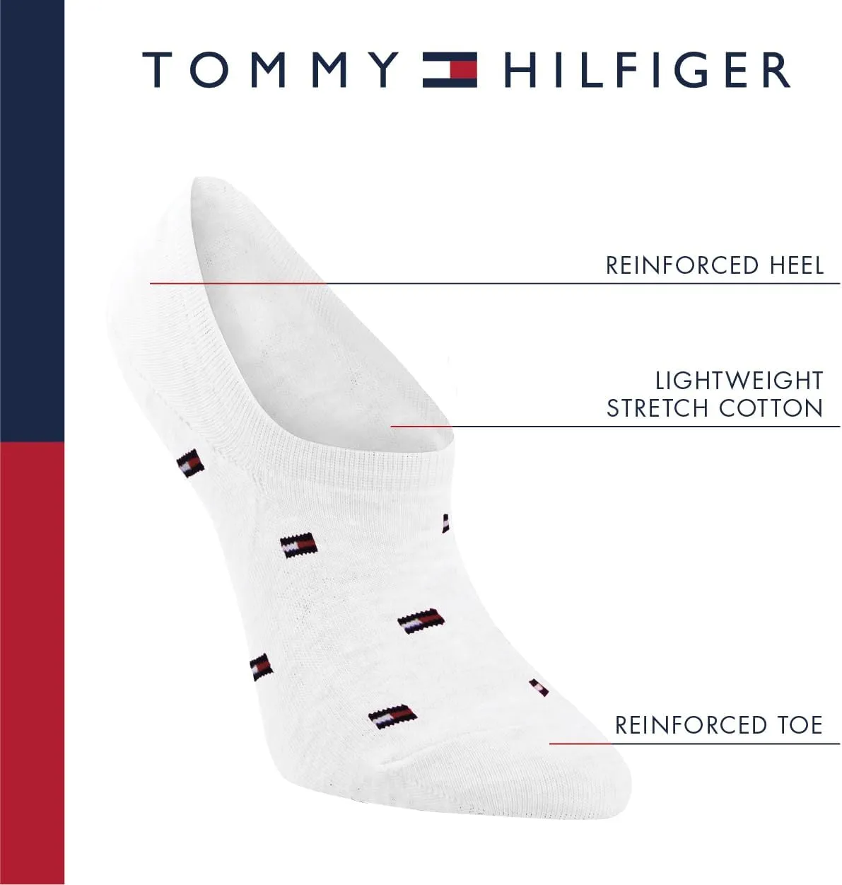 Tommy Hilfiger Women's No Show Socks - 6 Pack Soft Sretch Sneaker Liner Low Cut Ankle Socks with No-Slip Heel (Size: 4-10)