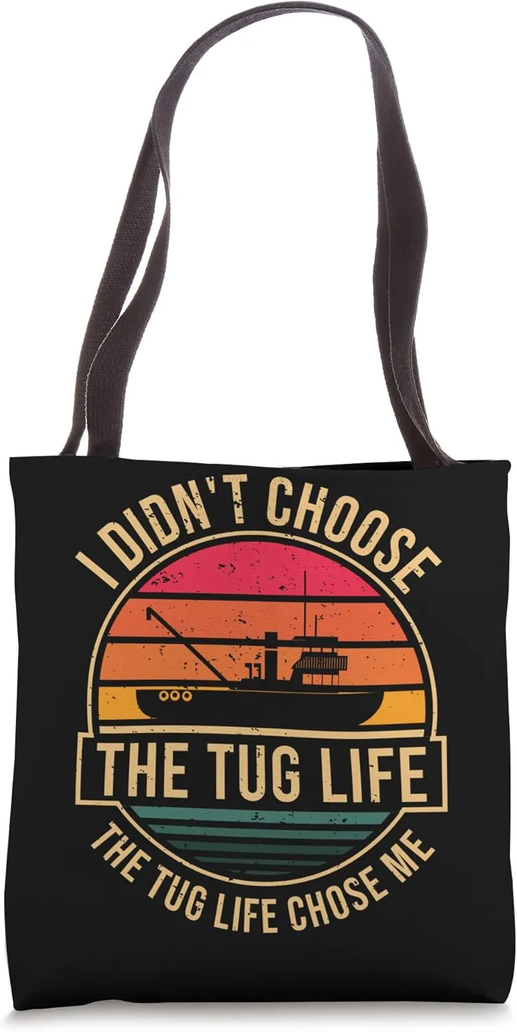 Tugboat Life Retro Tugboat Captain Tug Boat Tote Bag