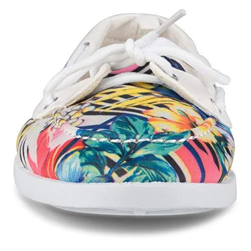 Twisted Women's Bonnie Contrast Stitched Canvas Athletic Boat Shoe - KIXDT, Size 10