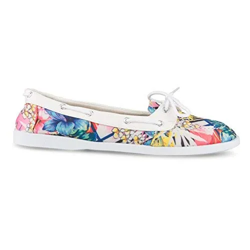 Twisted Women's Bonnie Contrast Stitched Canvas Athletic Boat Shoe - KIXDT, Size 10