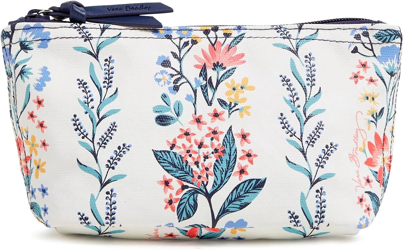 Vera Bradley Every Day Small Pouch Makeup Organizer Bag, Paradise Cream Stripe