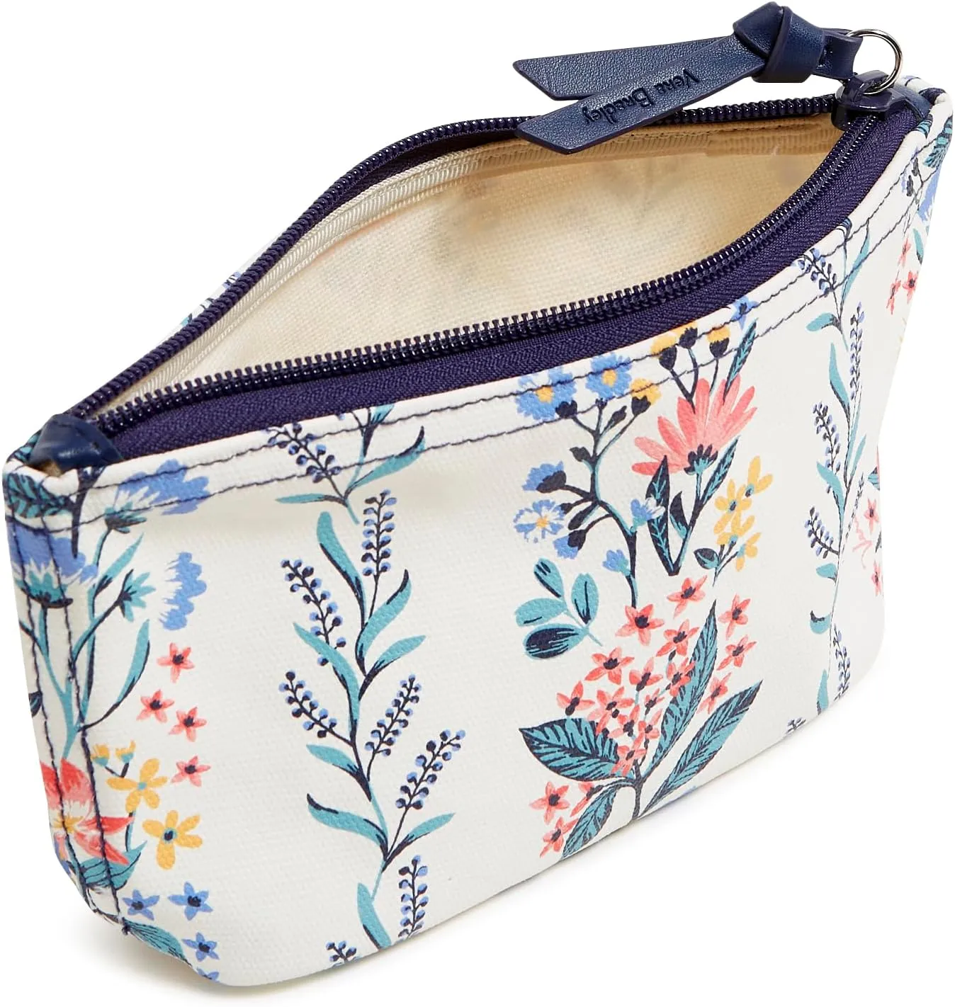 Vera Bradley Every Day Small Pouch Makeup Organizer Bag, Paradise Cream Stripe