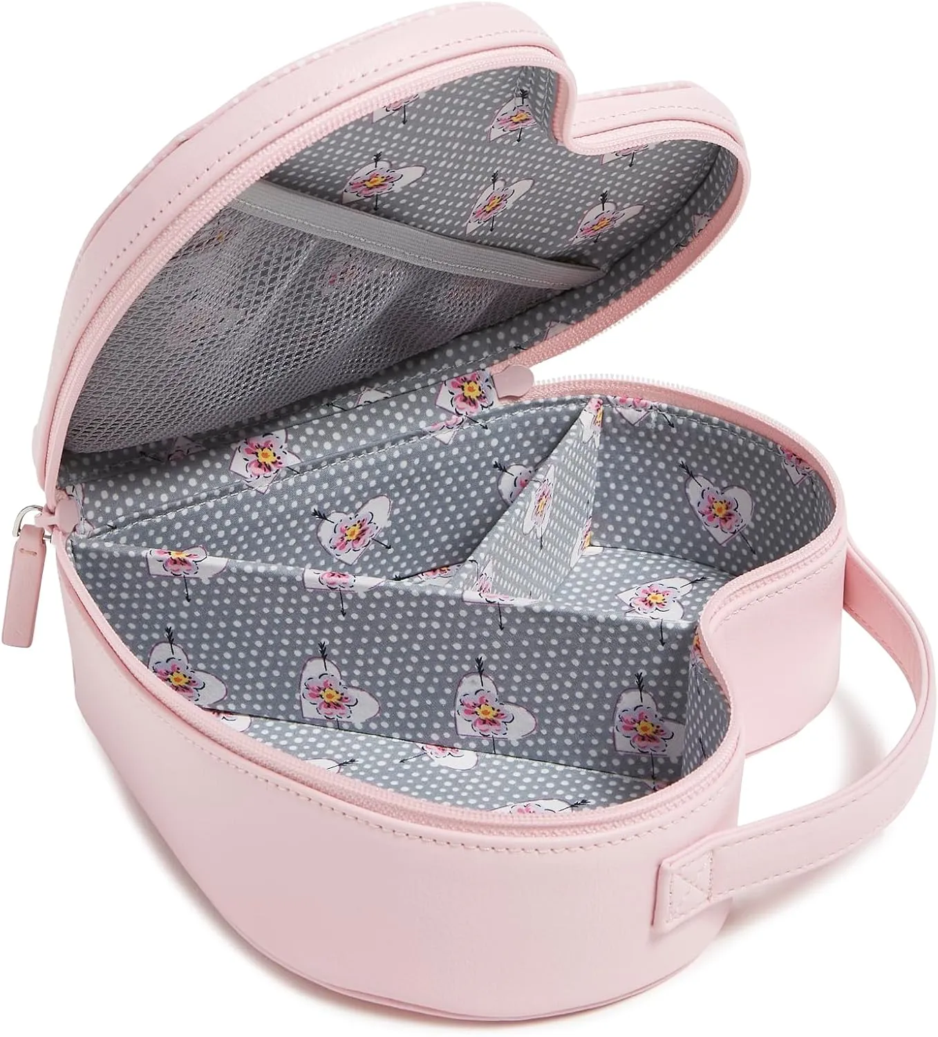Vera Bradley Novelty Cosmetic Makeup Organizer Bag, Mon Amour Soft Blush