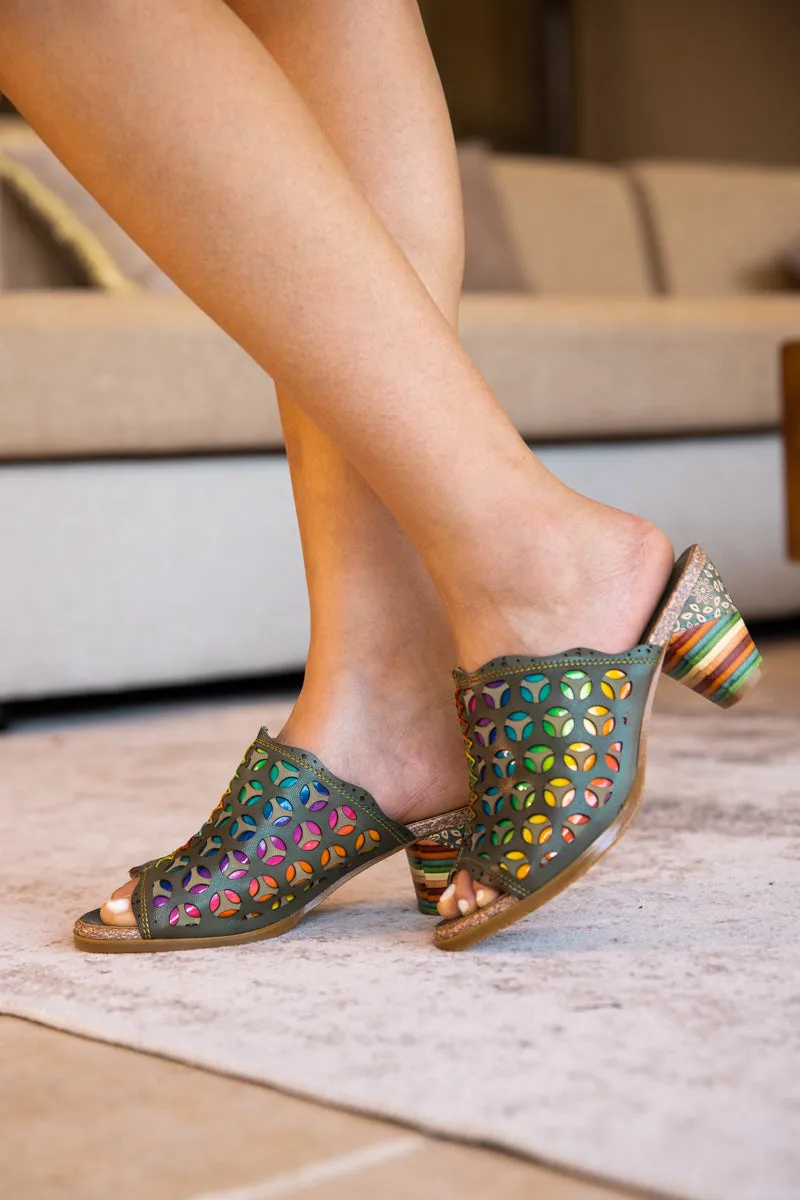 Vicconfy | Tracee Rainbow Open-Toe Leather Sandal