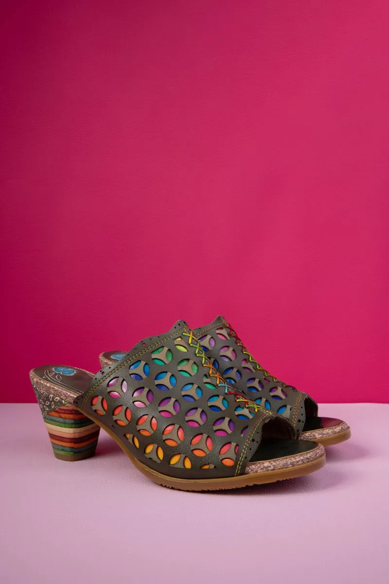 Vicconfy | Tracee Rainbow Open-Toe Leather Sandal