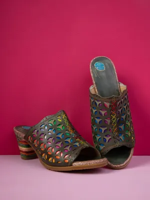 Vicconfy | Tracee Rainbow Open-Toe Leather Sandal