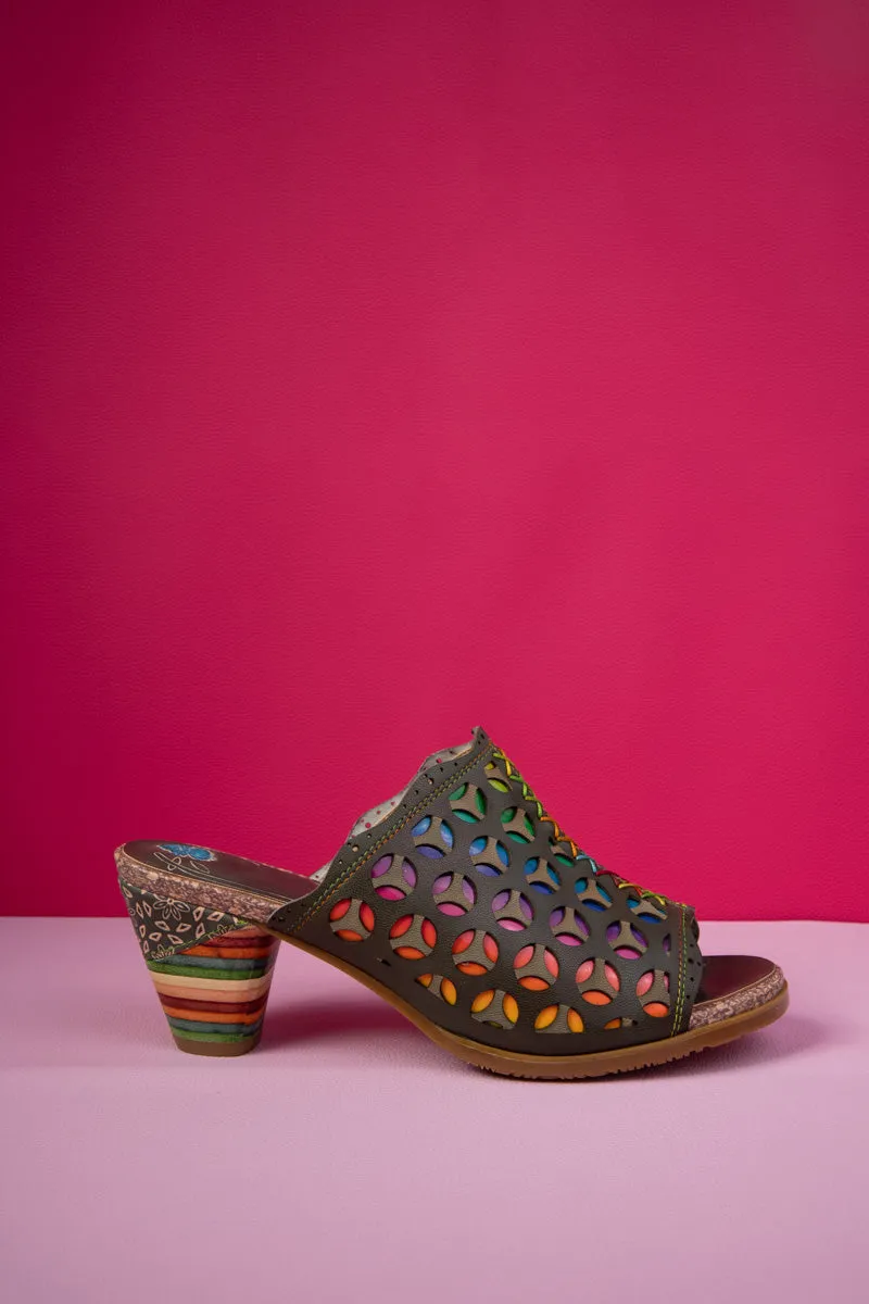 Vicconfy | Tracee Rainbow Open-Toe Leather Sandal