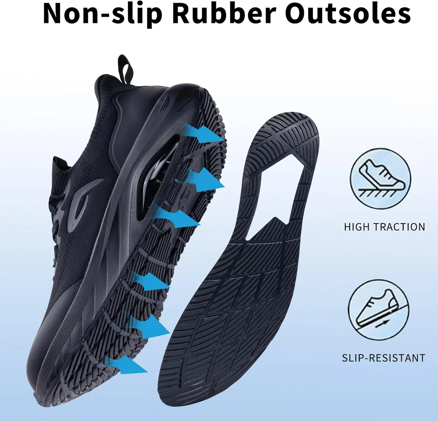 Wide Toe Box Arch Support Walking Shoes for Men | Orthotic Plantar Fasciitis Tennis Sneakers | Slip On Athletic Running Shoes