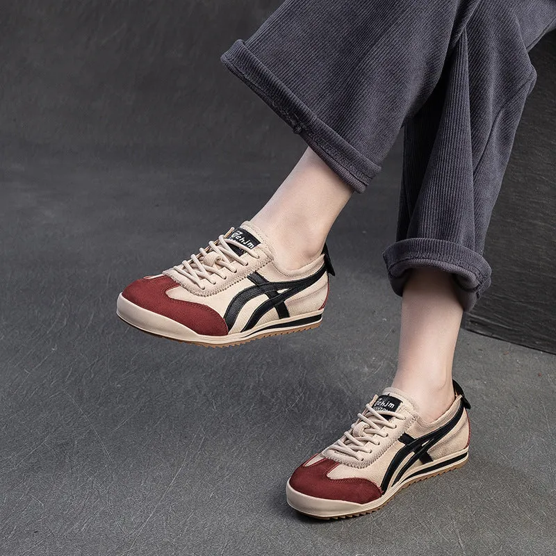 Women Fashion Leather Soft Flat Casual Shoes