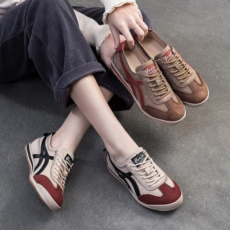 Women Fashion Leather Soft Flat Casual Shoes