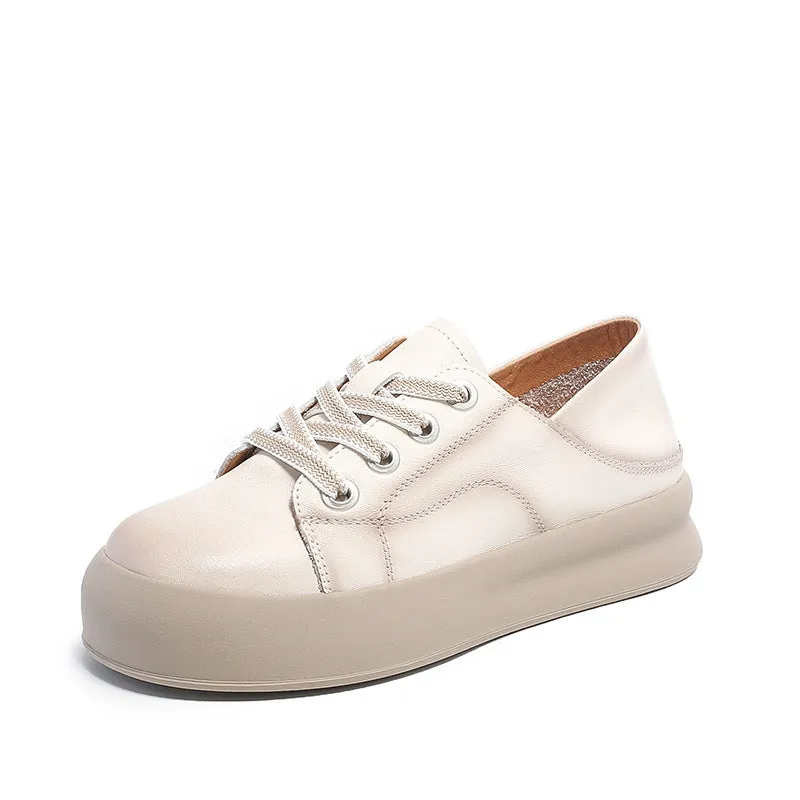 Women Minimalist Soft Leather Flat Casual Shoes